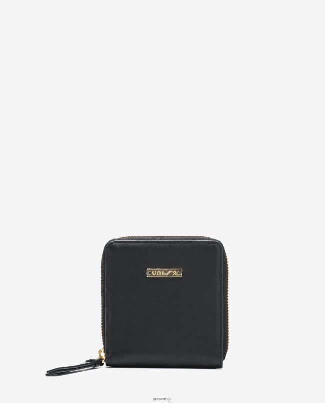 Unisa Жене црн кожни новчаник са патентним затварачем T6V601233