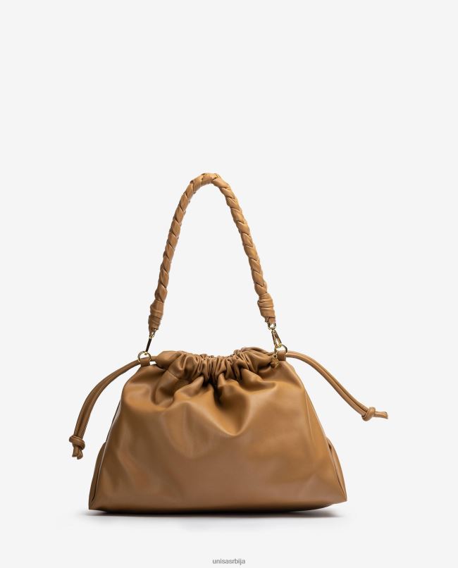 Unisa Жене браон велика наборана ташна T6V601130