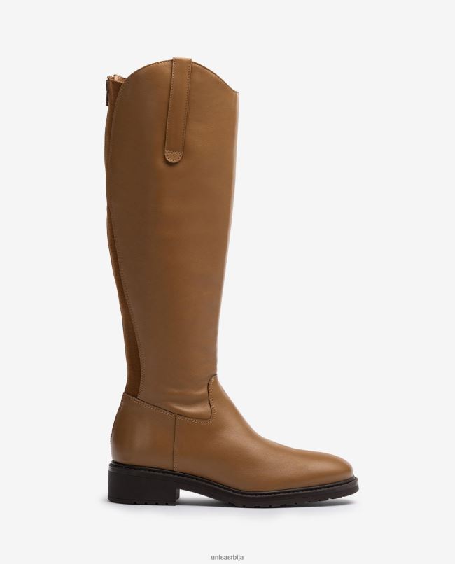 Unisa Жене браон чизма са патентним затварачем и уметком позади T6V601022