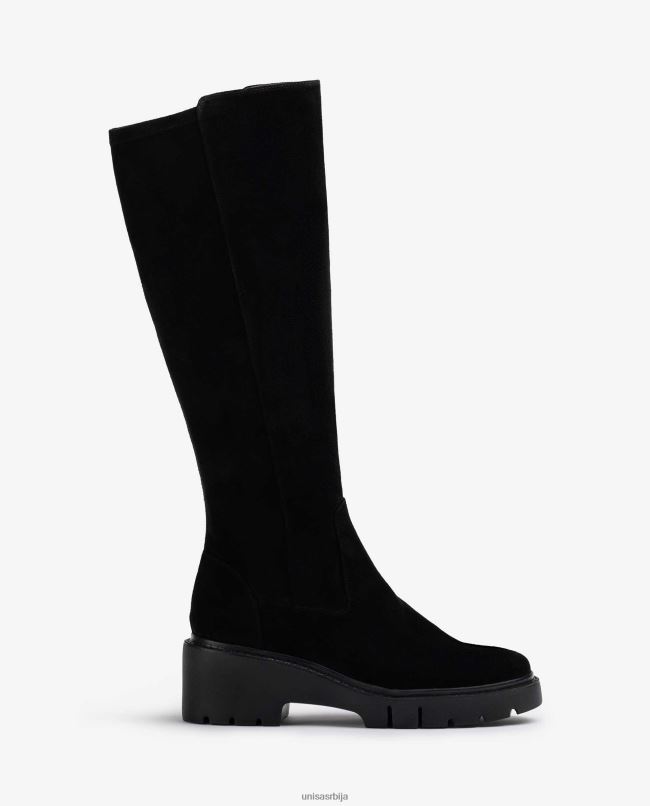 Unisa Жене црн чизме са унутрашњим патентним затварачем T6V601062