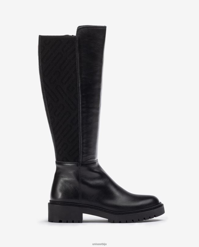 Unisa Жене грациозан кожна чизма са растезљивом тканином са узорком T6V601065