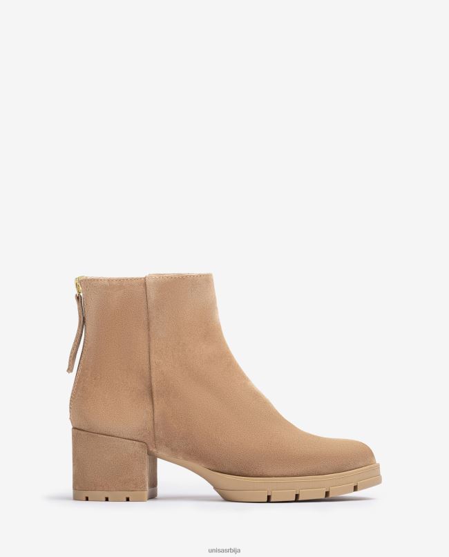 Unisa Жене беж кожне глежњаче са патентним затварачем T6V60921