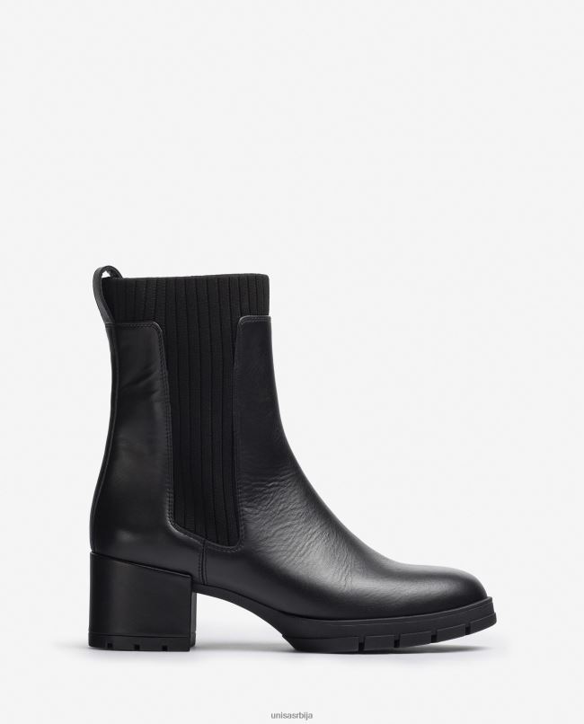 Unisa клинци мода кожна глежњача са ребрастом чарапом T6V60939