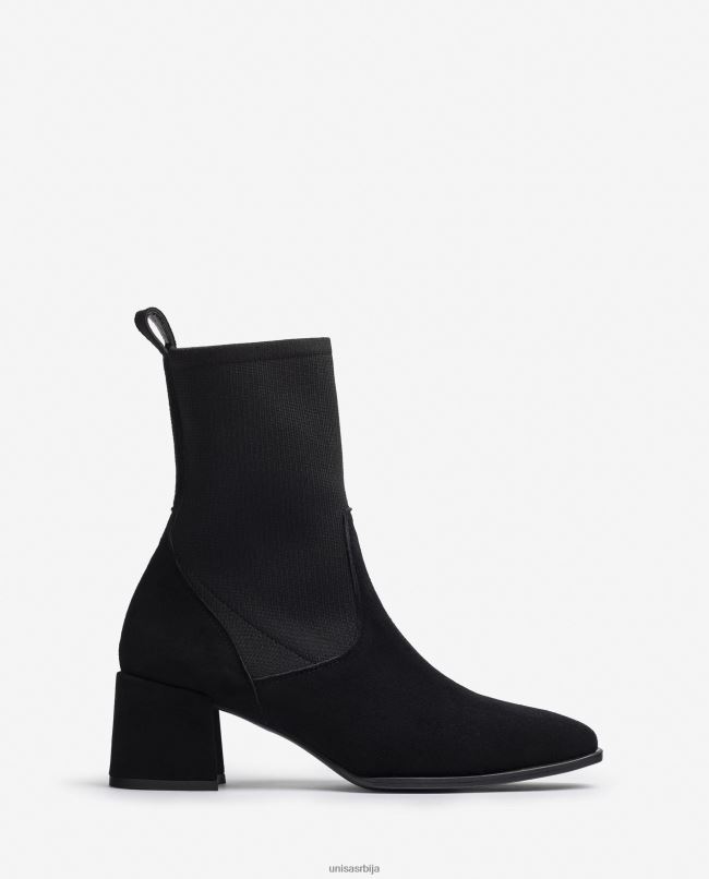 Unisa Жене црн глежњаче са квадратним прстима са растезљивом тканином T6V60964