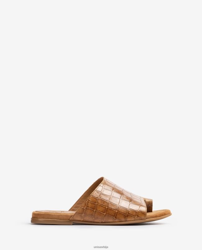 Unisa Жене браон равне кожне сандале од мазге T6V601260