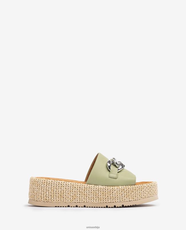 Unisa Жене зелен сандала са ланцем на вамп T6V60800