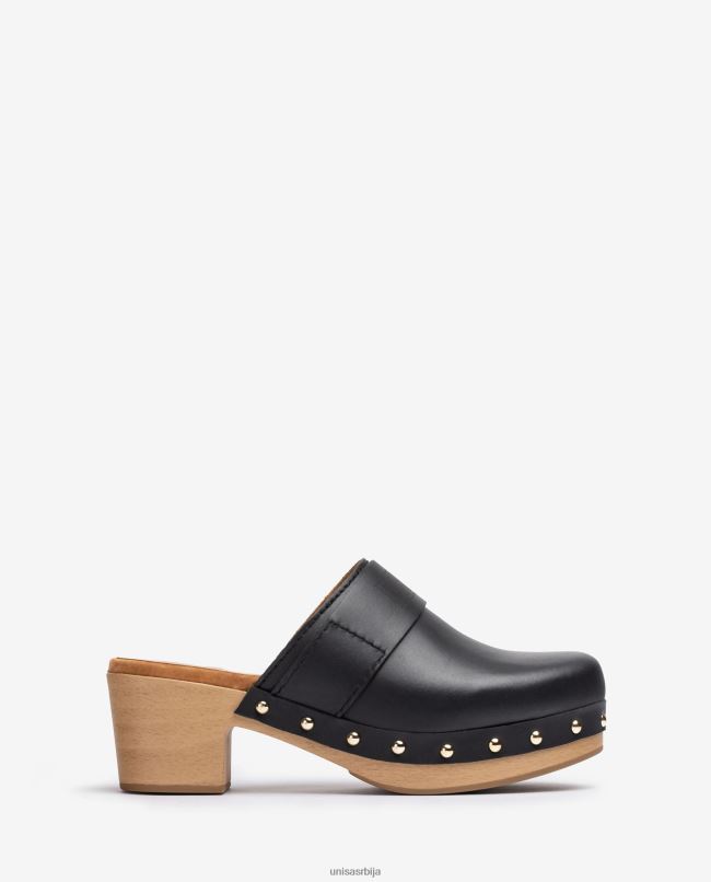 Unisa Жене црн кломпа направљена од коже T6V60806