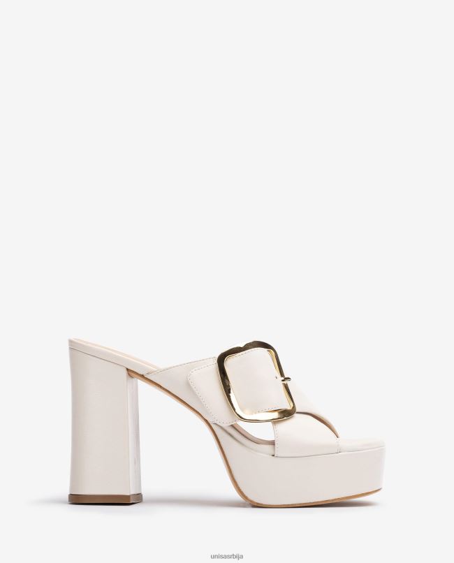 Unisa Жене бео широка сандала са укрштеним ременом T6V60809