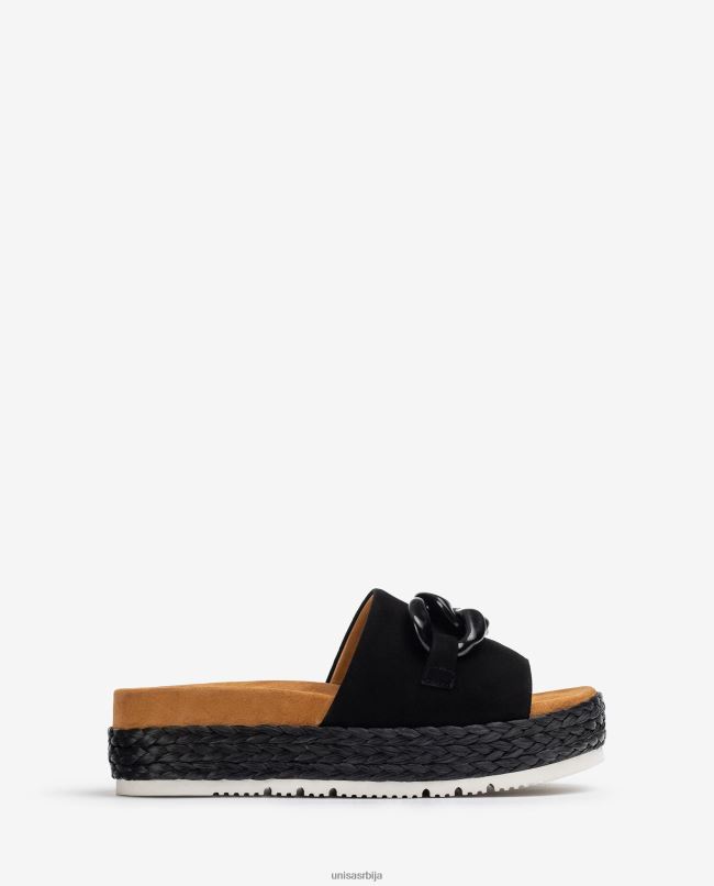 Unisa Жене црн сандале са ланчићима T6V60810