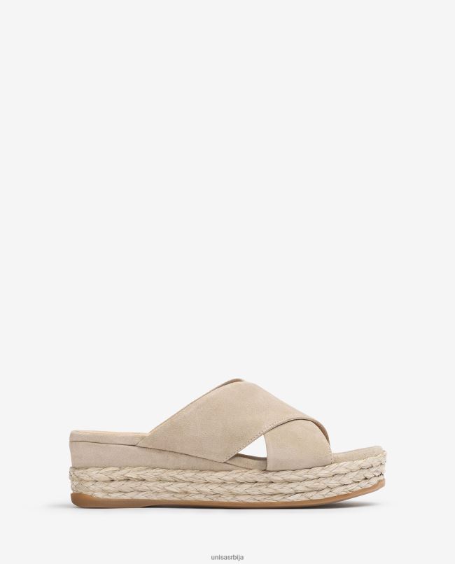 Unisa Жене беж антилоп сандале са укрштеним каишевима T6V60813