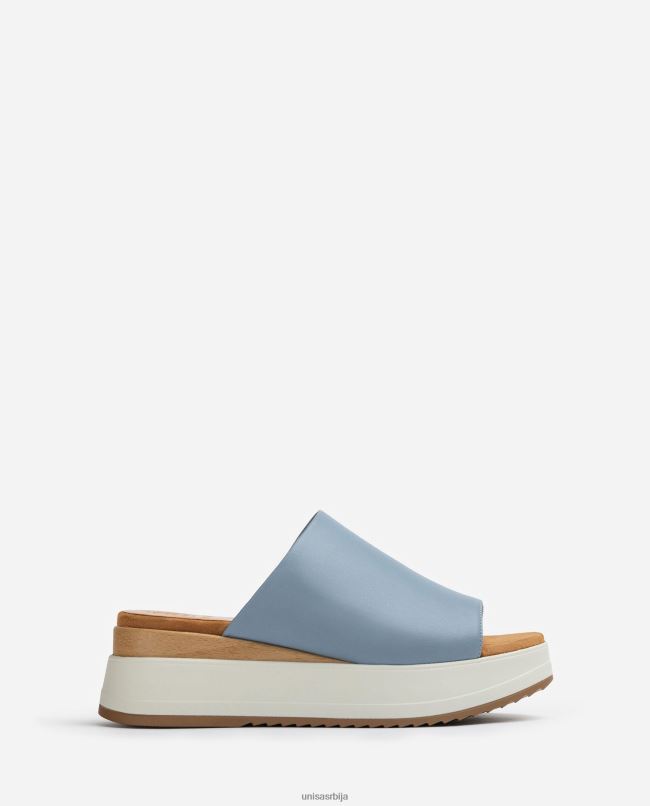 Unisa Жене Плави сандала са клин петом и широким вамп T6V60829