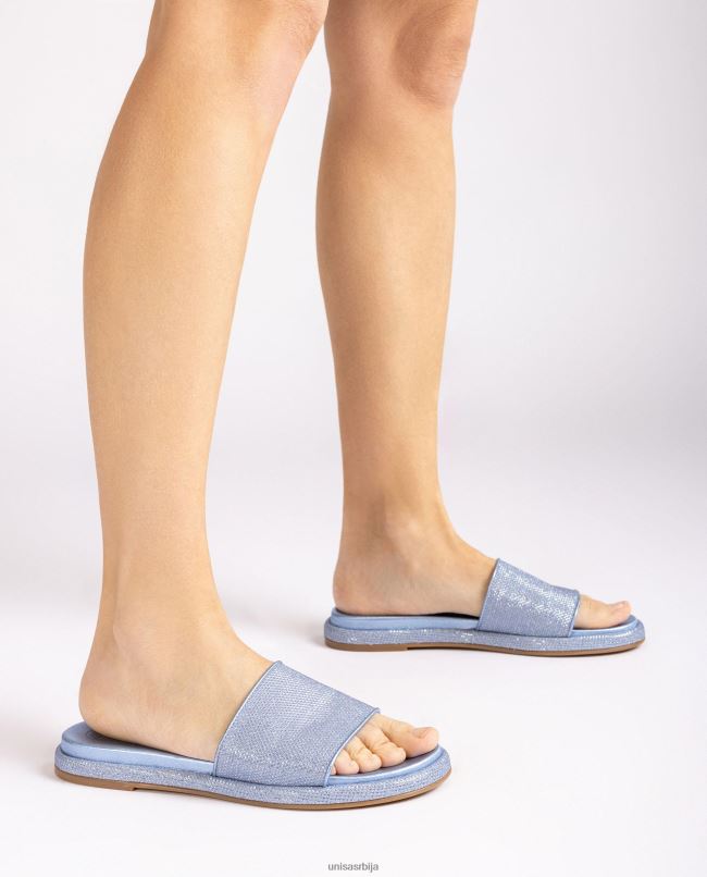 Unisa Жене Плави равне сандале са широким вамп T6V6030