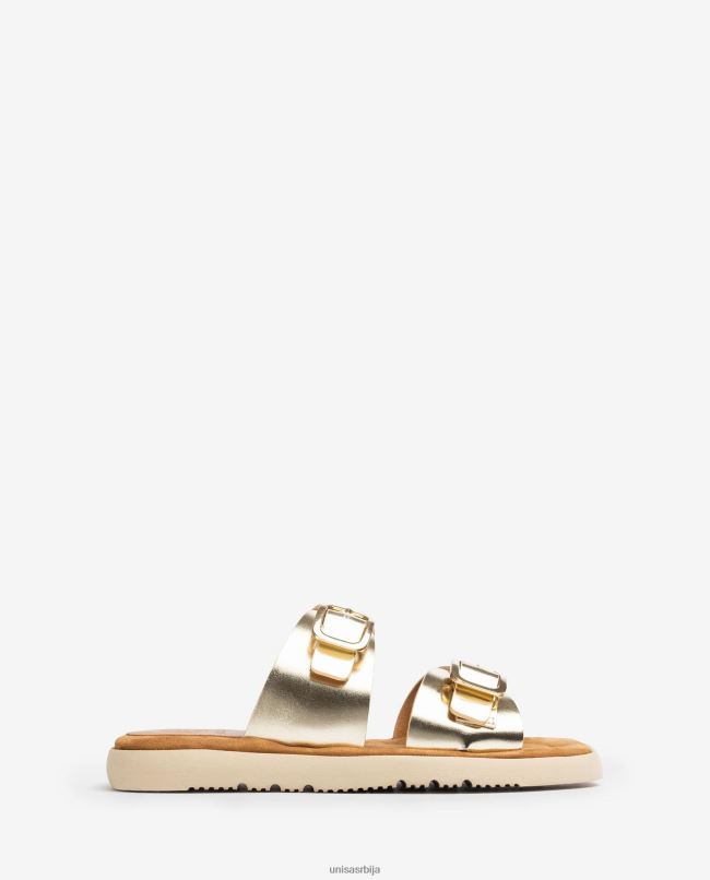 Unisa Жене грациозан равне сандале са дуплом копчом T6V6098