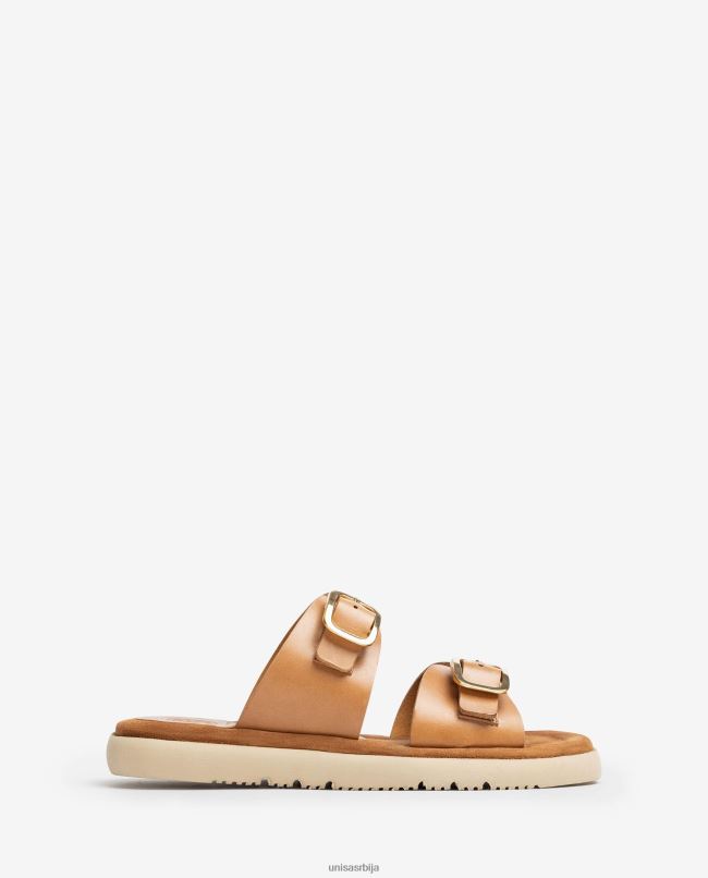 Unisa Жене грациозан равне сандале са дуплом копчом T6V6099