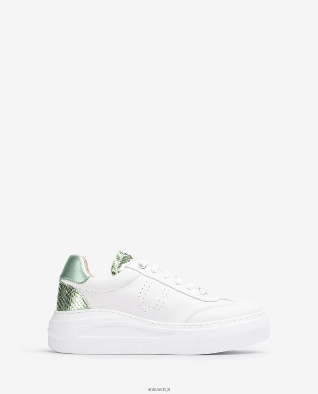 Unisa Жене бео кожне патике са макси ђоном T6V60662