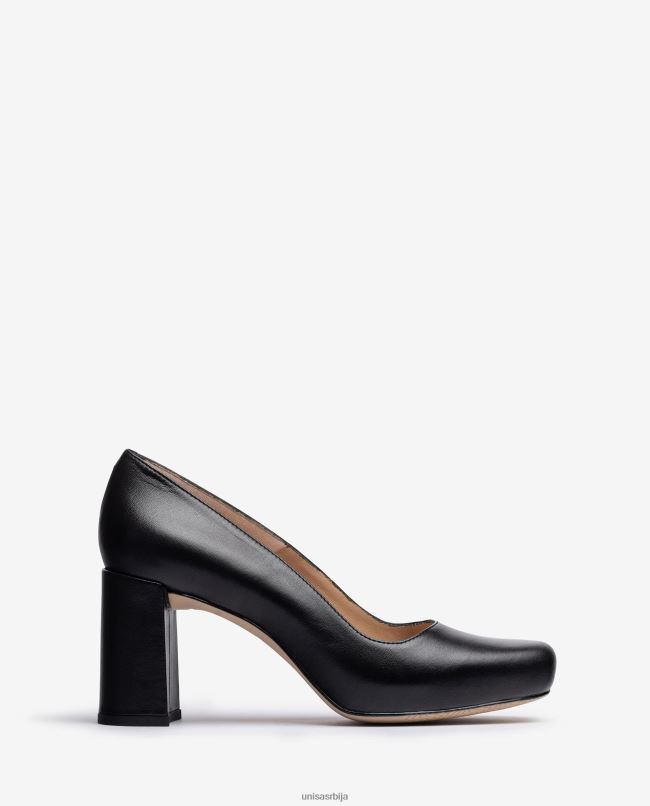 Unisa Жене црн пумпа са квадратним прстима са платформом T6V60578
