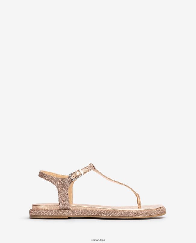 Unisa Жене розе сандале за прсте од сјајне тканине T6V6028