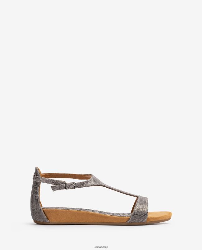 Unisa Жене грациозан кожне сандале са металним ефектом са каишом T6V60387
