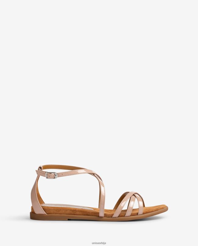 Unisa Жене розе лакиране равне сандале T6V60446