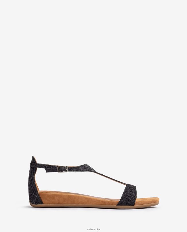 Unisa Жене црн сандала са ременом преко бока T6V6073
