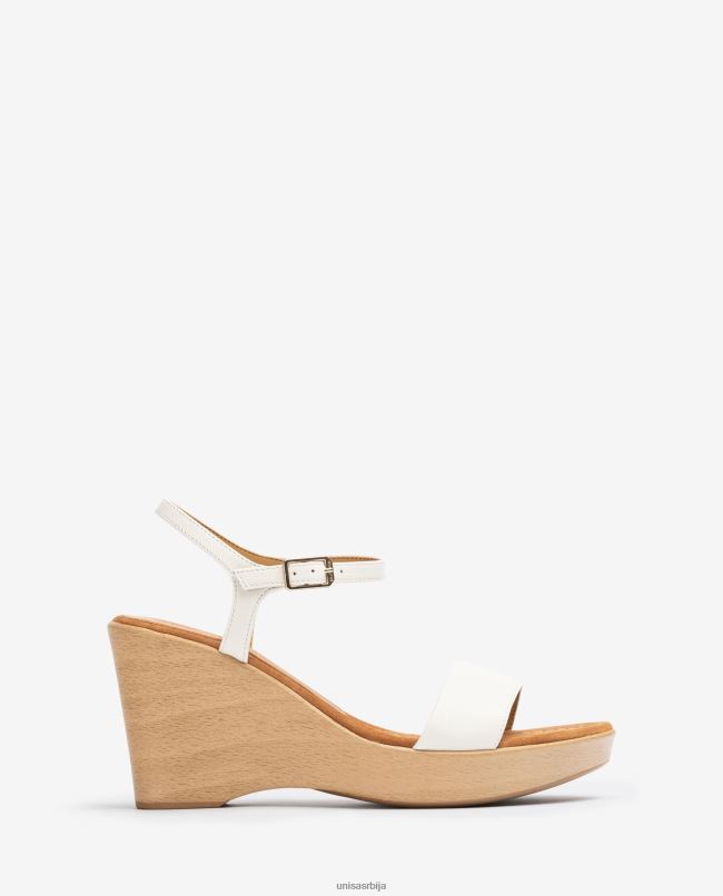 Unisa Жене бео кожна сандала са блоком T6V60254