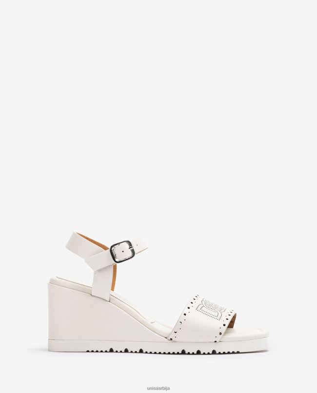 Unisa Жене бео сандала са украсним перфорацијама на вамп T6V60293