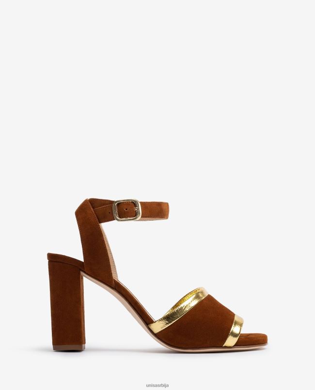 Unisa Жене браон металик ефекат антилоп и кожне сандале T6V601305