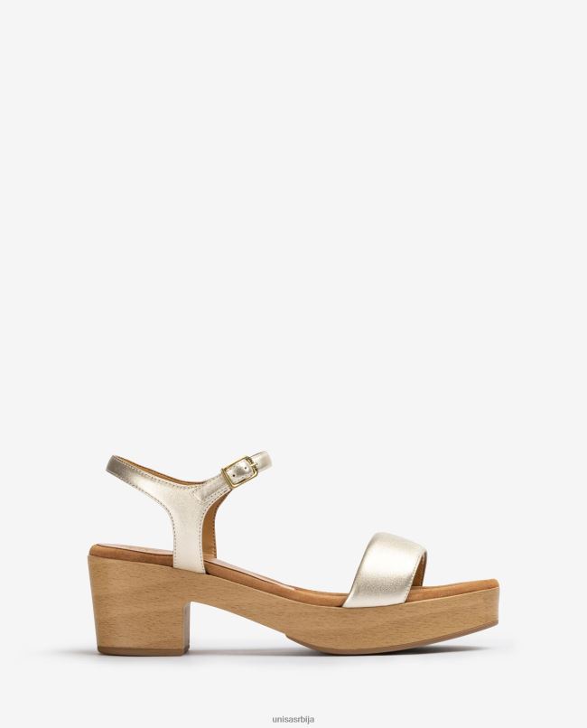 Unisa Жене злато сандале са ниском блок петом T6V60133
