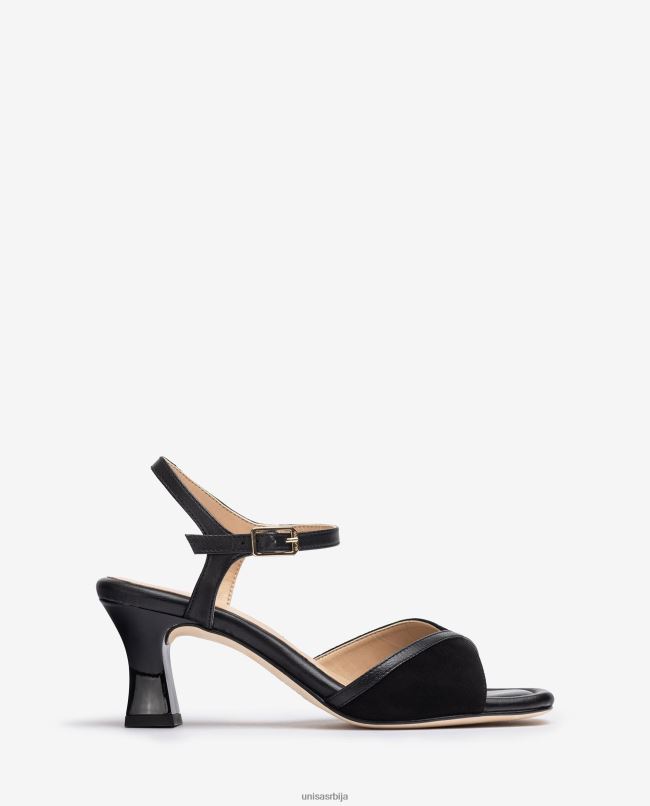 Unisa Жене црн паметне сандале са удобном потпетицом T6V60185