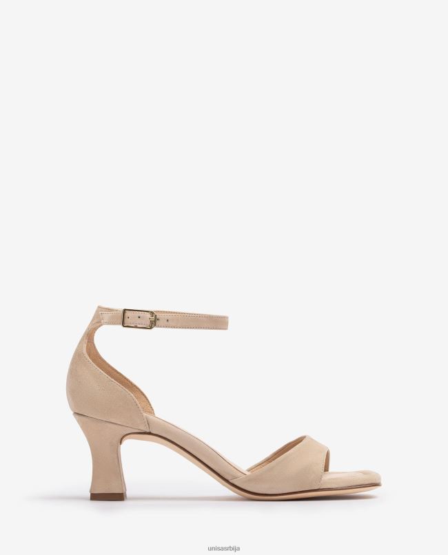 Unisa Жене беж антилоп сандале са средњом потпетицом T6V60196