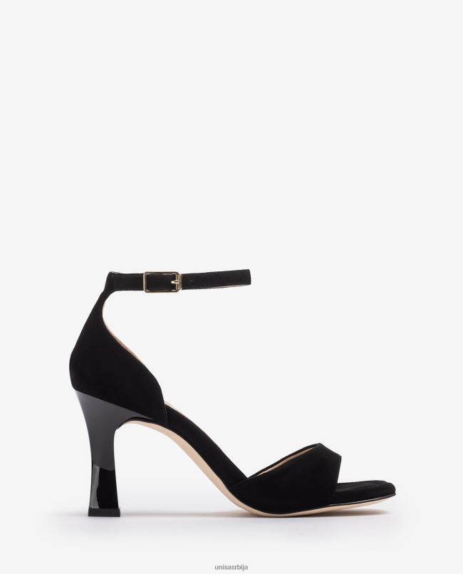 Unisa Жене црн антилоп д'орсаи сандале са ременом за глежањ T6V60260