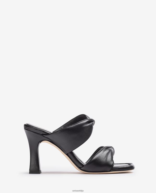 Unisa Жене црн сандале са увијањем T6V60264