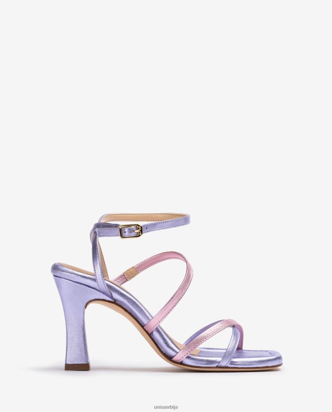 Unisa Жене лила кожне сандале са металик ефектом T6V60266