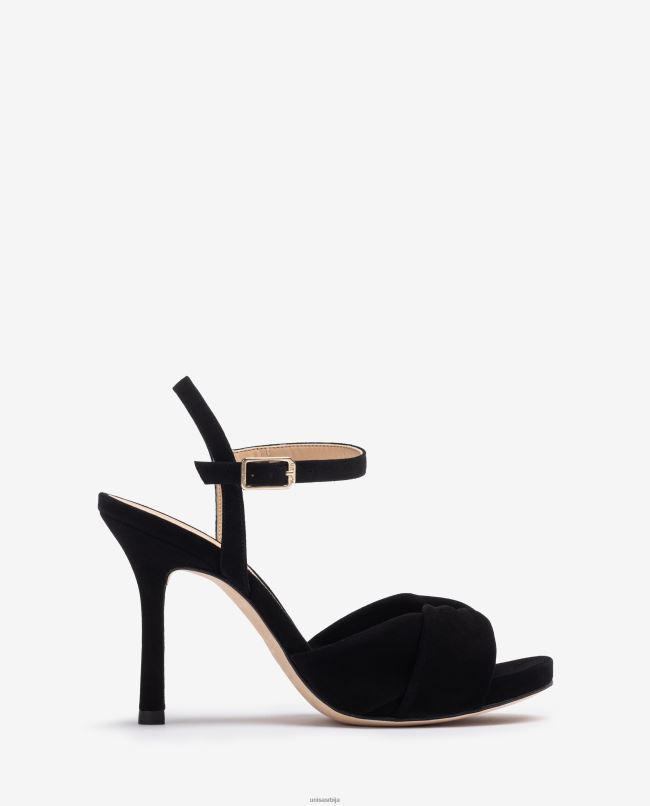 Unisa Жене црн цроссовер вамп сандале са високом потпетицом T6V60289