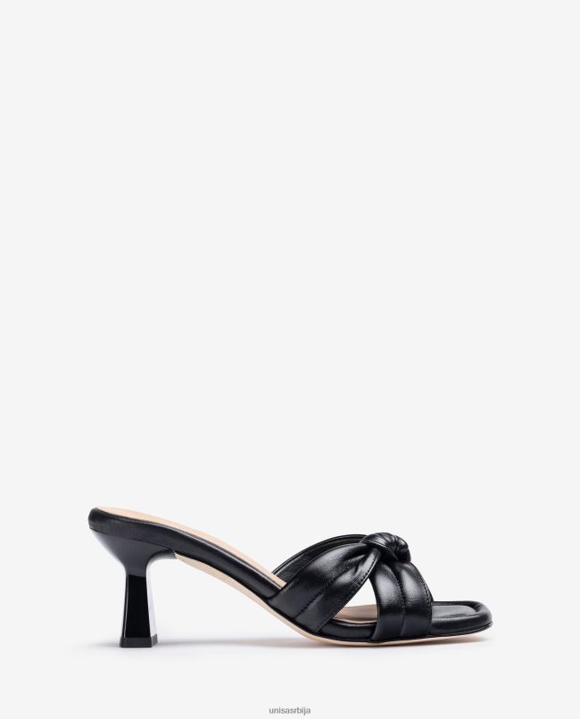 Unisa Жене црн сандале са траком за чворове T6V60307