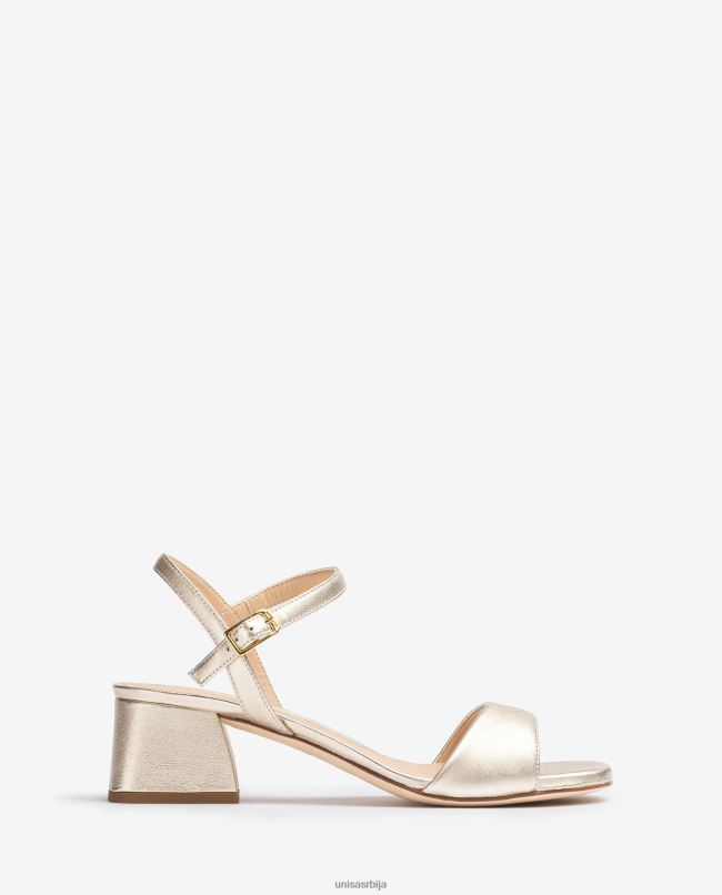 Unisa Жене злато сандале са широком потпетицом T6V6037