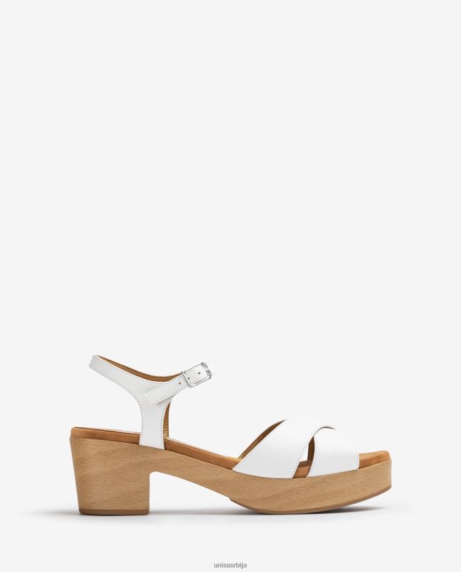 Unisa Жене бео кожне сандале средње висине T6V60406