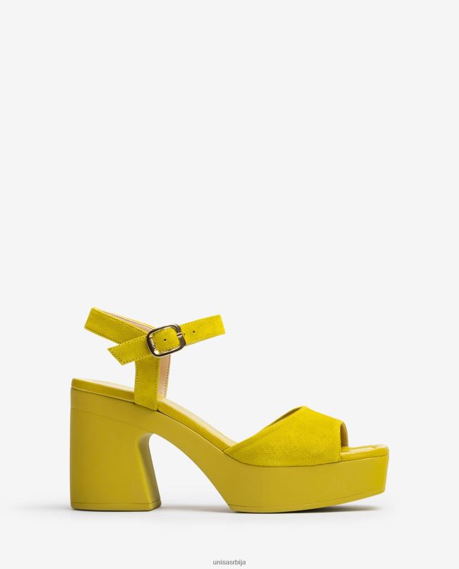 Unisa Жене зелен сандале са одговарајућом блок потпетицом T6V6085