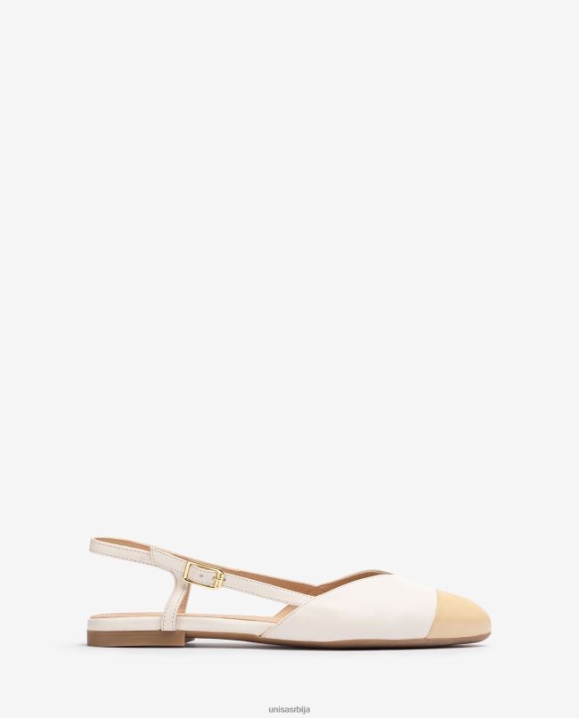 Unisa Жене бео двобојна равна ципела са ременом T6V60494