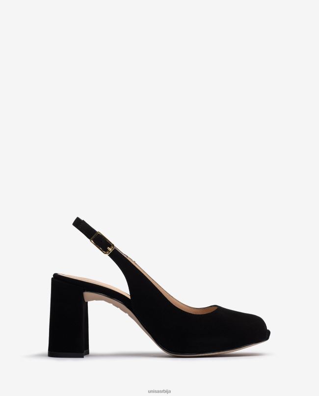 Unisa Жене црн квадратни пееп тое ремен назад T6V60525