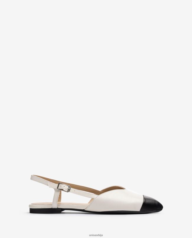 Unisa Жене бео двобојна равна ципела са ременом T6V60542