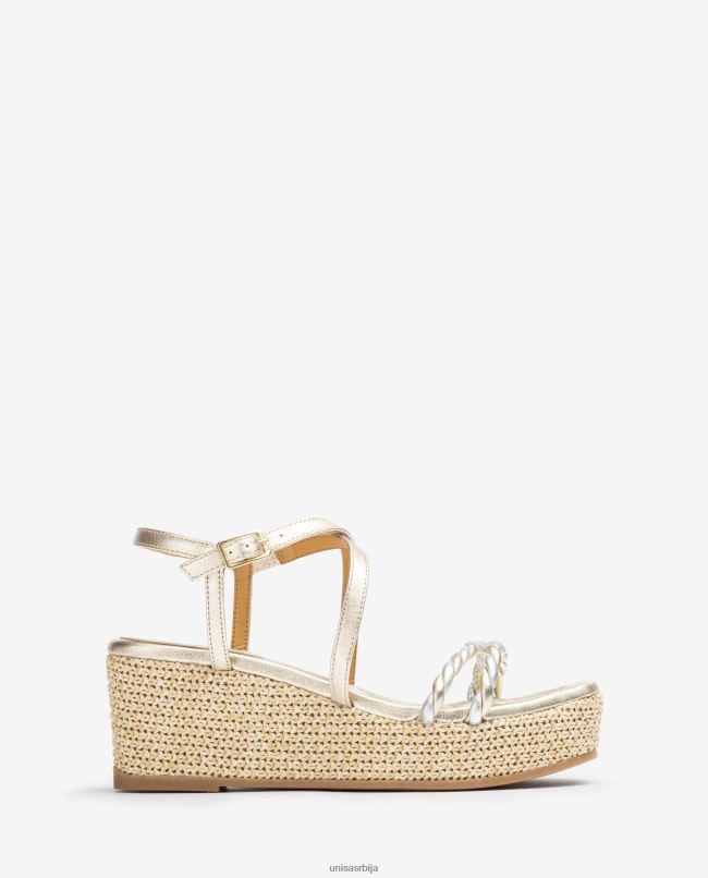 Unisa Жене мода сандале са блок петом и спиралним каишевима T6V60160