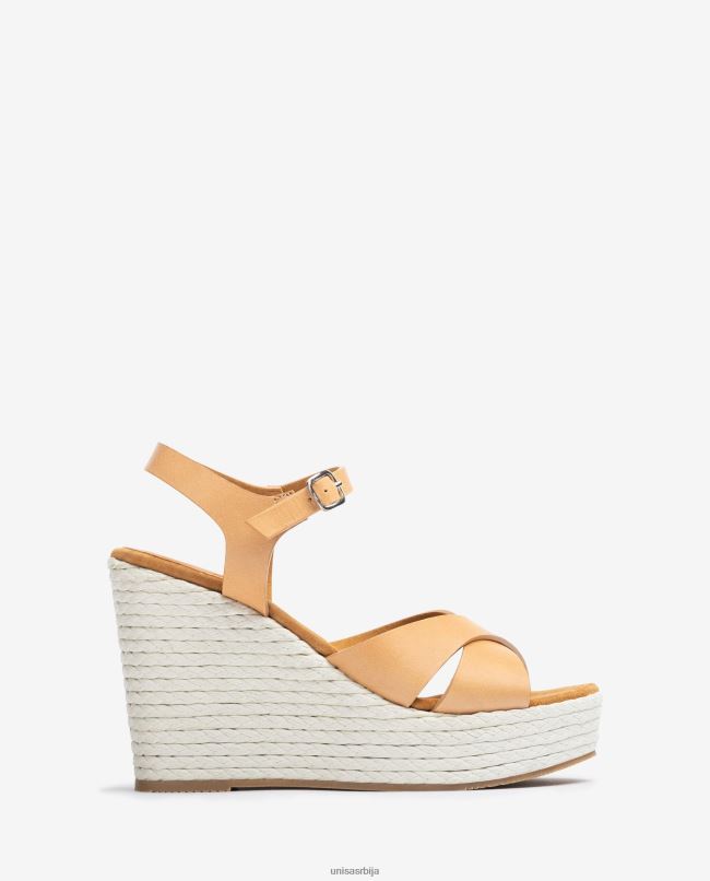 Unisa Жене браон сандале са високим клином T6V60193