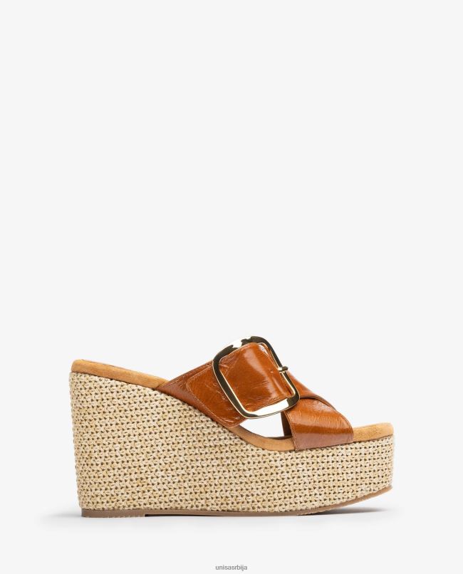 Unisa Жене грациозан сандале са високим клином са копчом T6V60462