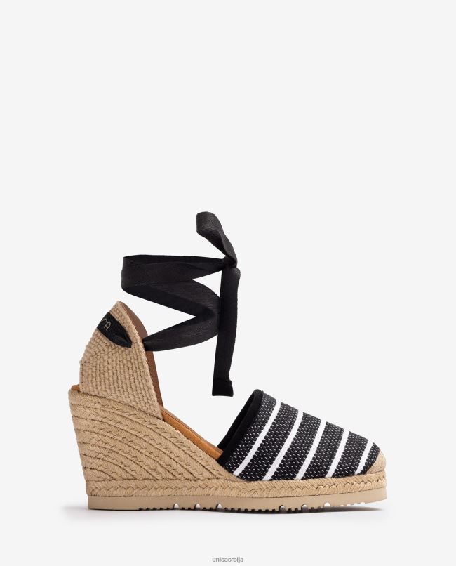 Unisa Жене црн еспадриле високе потпетице од јарапа тканине T6V60718