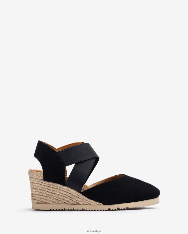 Unisa Жене црн сандале са еластичним тракама T6V60770